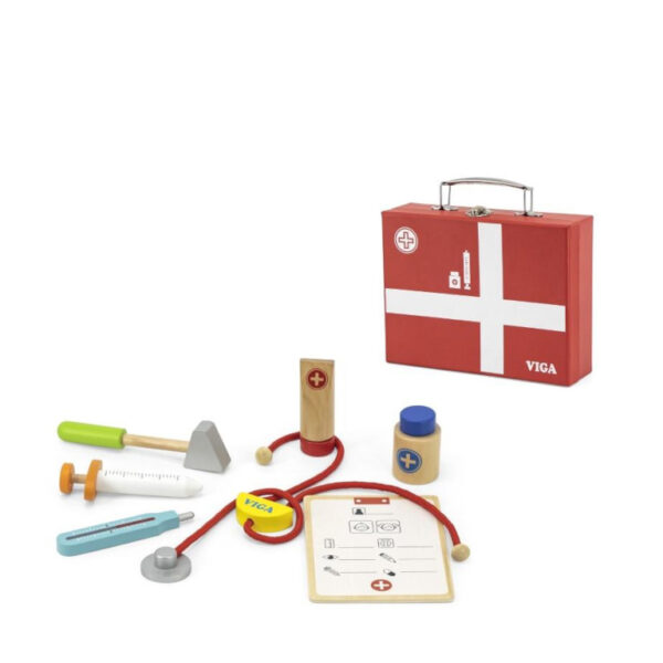 Wooden Medical Kit with Case
