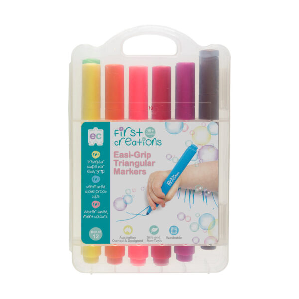Easi-Grip Triangular Markers - 12 Pack